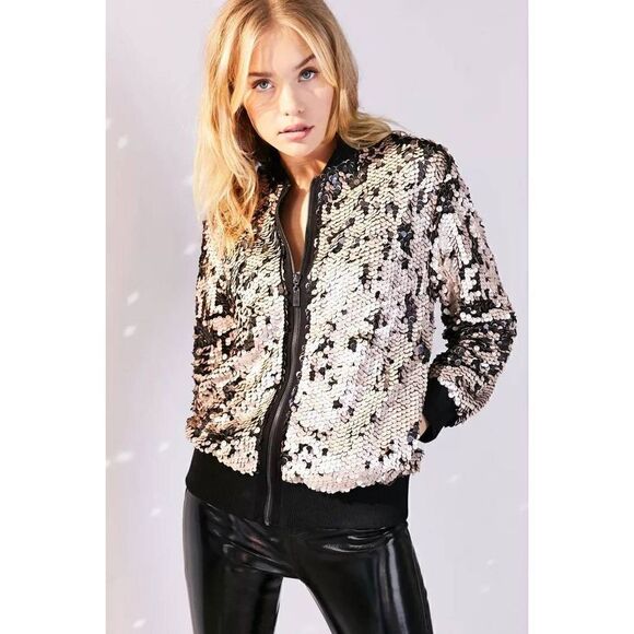 Silence + Noise Lex Sequin Bomber Jacket - Picture 4 of 6